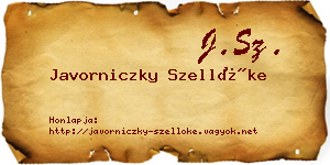 Javorniczky Szellőke névjegykártya